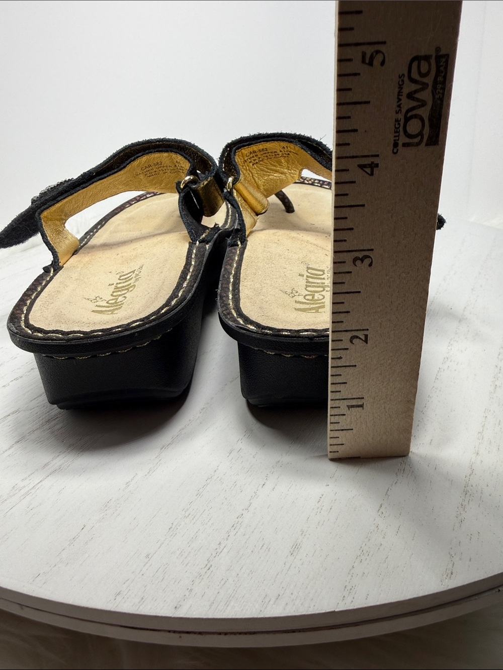 Alegria Black Iridescent Embellished Thong Sandals - Picture 6 of 9